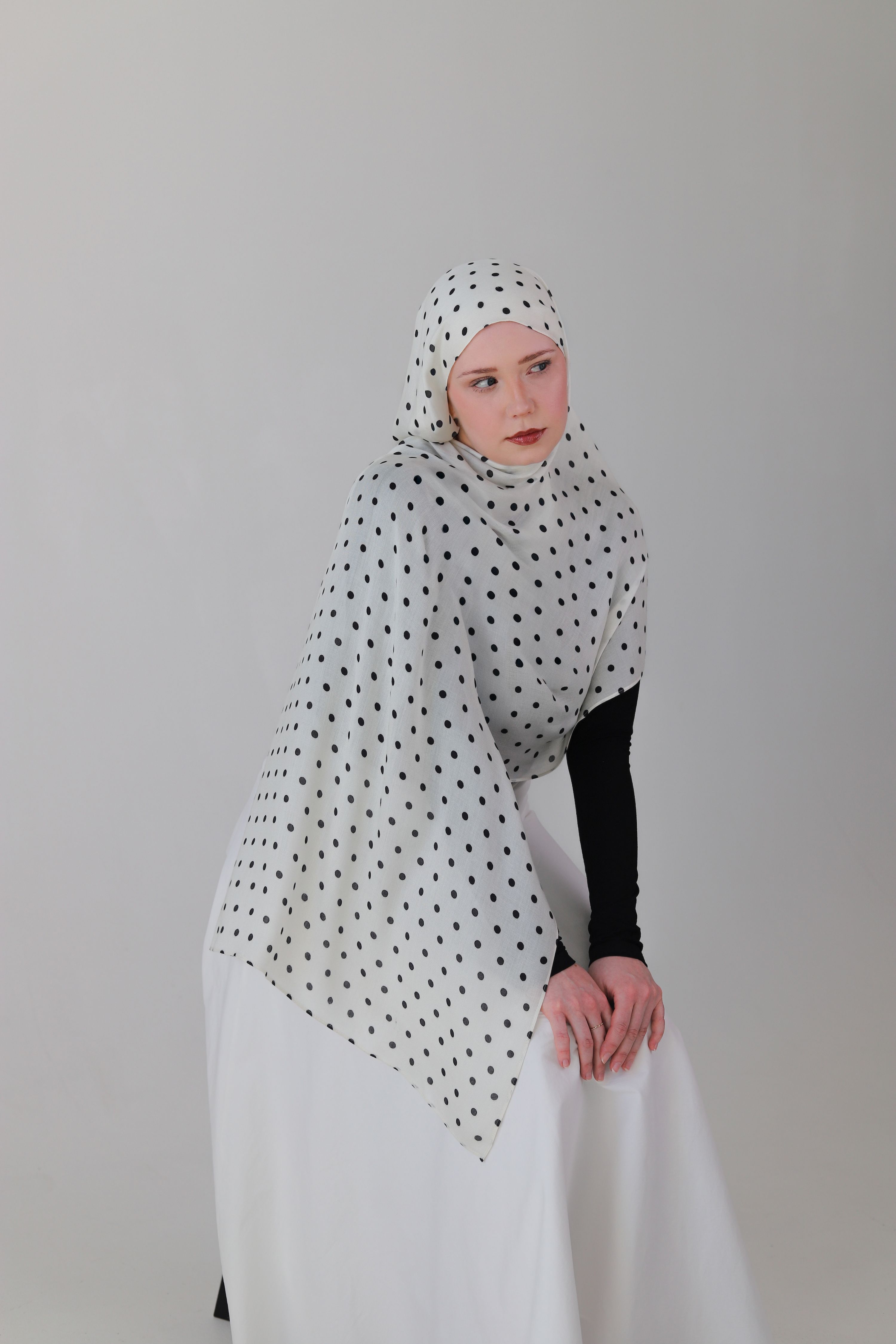 Polka Dot Modal - WHITE